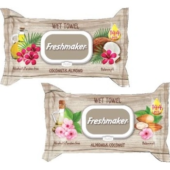Freshmaker vlhčené ubrousky Coconut & Almond 144 ks s červenou květinou