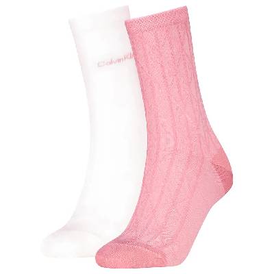 Чорапи Calvin klein 701237676 socks 2 pairs - White / Pink (Rose Pink)