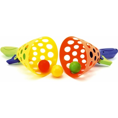 Catch ball hra 2ks + 3 míčky plast 19cm v síťce