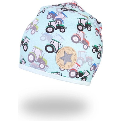 Little Angel Čepice podšitá Outlast® Traktor sv. mentolová