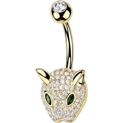 MARRE Zlacený piercing do pupíku leopard WP0132-GD
