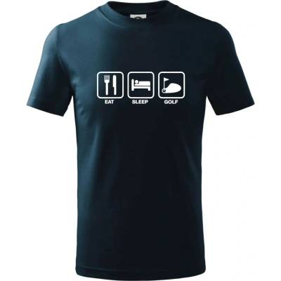 Eat sleep golf tričko detské Tmavomodrá