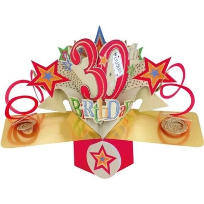 Narozeninové 3D přání Pop Up 30. narozeniny