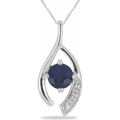 Nefertitis Přívěsek stříbrný s broušeným modrým safírem a zirkony 021831 SAF NF45161