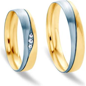 Image 1 of SAVICKI Сватбени халки: двуцветно злато, кръгли. 4.5 мм