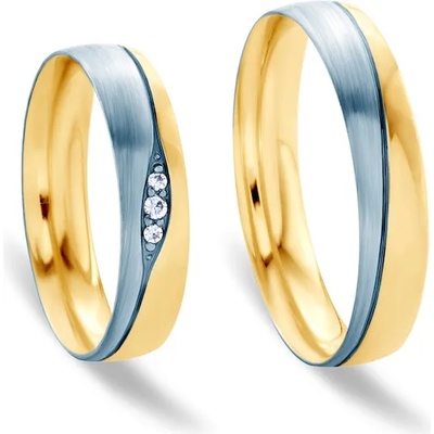 SAVICKI Сватбени халки: двуцветно злато, кръгли. 4.5 мм