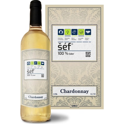 Sablio Šéf Chardonnay biele suché víno 12 % 0,75 l (čistá fľaša)