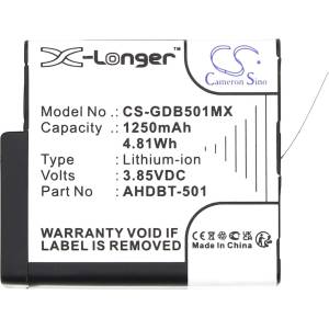 Cameron Sino Батерия за камера GOPRO Hero 5; Hero 6; Hero 7; Hero 8 AHDBT-501 3, 85V 1250mAh LIIon Cameron Sino (CS-GDB501MX) - hits