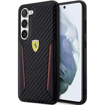 Ferrari Кейс Ferrari FEHCS23MNPYK за Samsung Galaxy S23 Plus S916, черен / черен, твърд, Carbon Contrast Edges (FER000559-0)