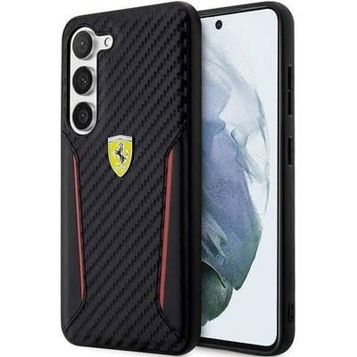 Ferrari Кейс Ferrari FEHCS23MNPYK за Samsung Galaxy S23 Plus S916, черен / черен, твърд, Carbon Contrast Edges (FER000559-0)