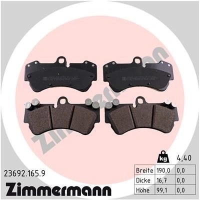 Sada brzdových platničiek kotúčovej brzdy ZIMMERMANN pb:z 23692.165.9