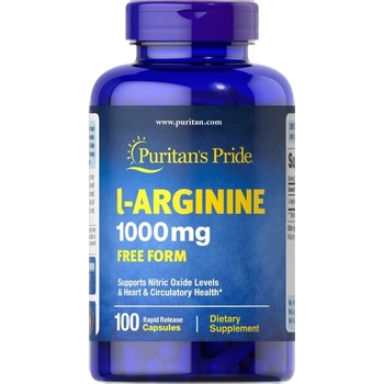 Image 1 of Puritan's Pride L-Arginine 1000 mg [100 каплети]