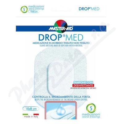 DROP MED Rychloobvaz Steril. Antisep 10 x 8 cm-5 ks