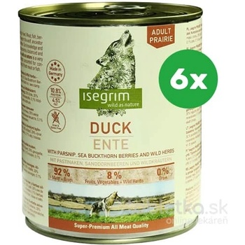 Isegrim Dog Adult Duck with Parsnip Sea Buckthorn & Wild Herbs 6 x 800 g