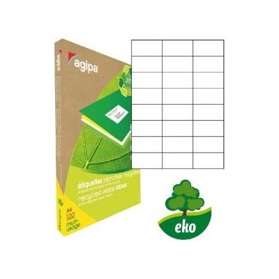 Etikety univerzálne recyklované 70x37mm Agipa A4 100 hárkov