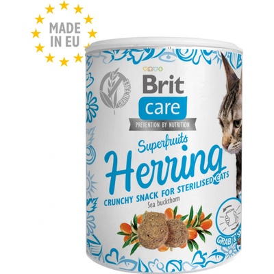 Brit Care Snack Superfruits Herring Dospělé, sterilizované kočky 100 g – Zboží Mobilmania