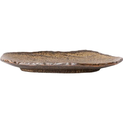 Servírovací talíř TERRA 27 x 17 cm, hnědá, keramika, MIJ