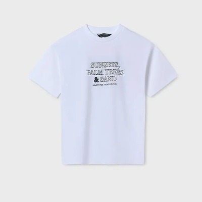 MAYORAL Тениска къс ръкав Sunsets, Palm trees, Sand в бял цвят за момче Майорал