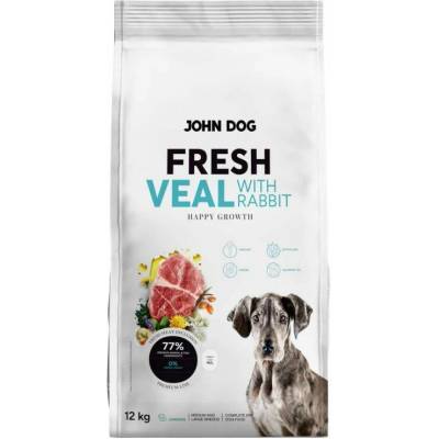 John Dog Fresh Junior Teľacie mäso s králikom 12 kg