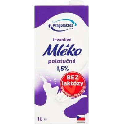 Pragolaktos Polotučné mléko bez laktózy 1,5% 1 l – Zboží Dáma