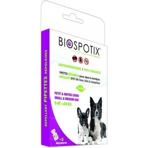 BIOGANCE BIOSPOTIX Spot-On за кучета до 20 кг - Натурална защита от бълхи, кърлежи и комари