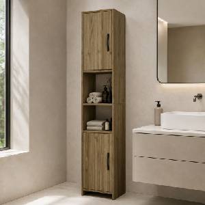 TopMebel Шкаф за кухня/баня TopMebel от меламин в цвят орех 35x29.6x180см