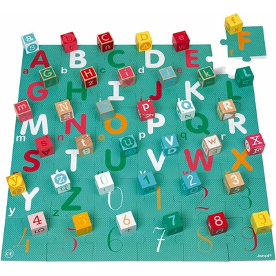 Janod Drevené kocky Kubix Abeceda Čísla