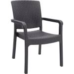 TopMebel Полипропиленов стол с ратан в кафяв цвят 56x60x86, 5cm
