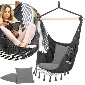 SPRINGOS бразилски висящ стол - Сив - 130x100cm (HM060)