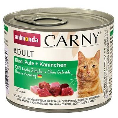 Animonda Carny cat konz. - hovädzie, morka + králik 200 g