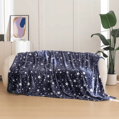 Textilomanie Mikroplyšová deka STARLIGHT tmavomodrá 150x200