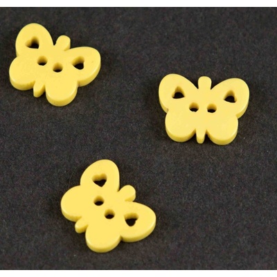 Motýlik - knoflík - svetlo žltá - rozmery 1 cm x 1,3 cm