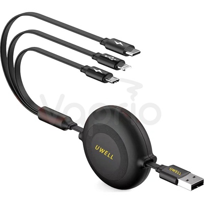 Uwell USB kabel 3v1 USB Micro USB Lightning USB-C 1.15 m - 2A 1 ks