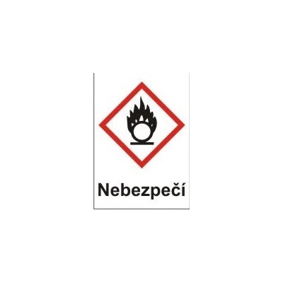 Oxidující – nebezpečí (GHS03) 105x148 mm tabulka samolepka