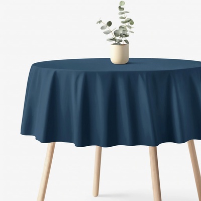 Goldea okrúhly obrus bavlnené plátno námornícky modrý Ø 160 cm