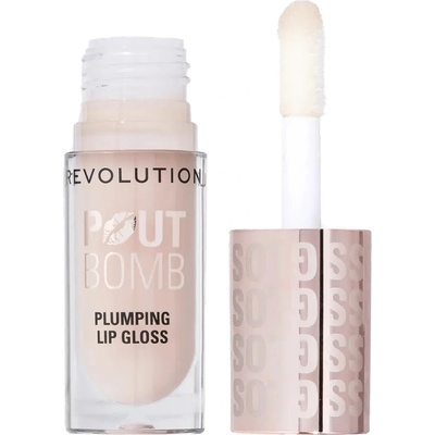 Makeup Revolution Pout Bomb lesk na rty se zvětšujícím efektem Milky Sheer Holo 4,6 ml