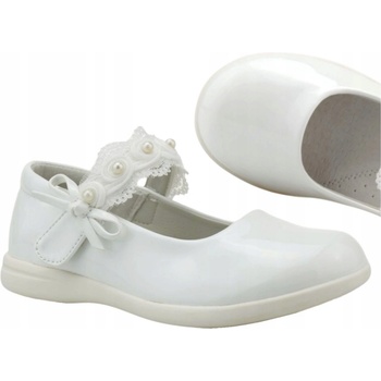 Dievčenské poltopánky na suchý zips biele