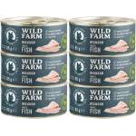 WILD FARM Мус от бяла риба 6x85 г - беззърнен мус за котки
