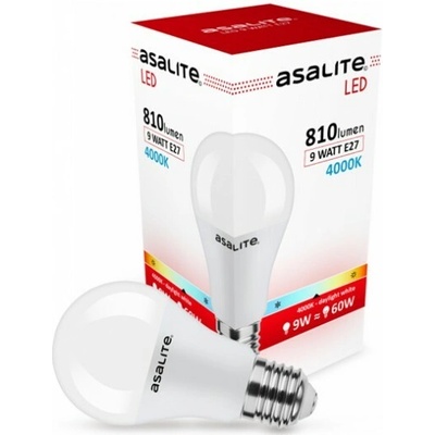 Asalite ASAL0046 LED žiarovka E27 9 W klasická banka mliečna K 4000