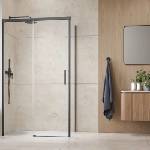 Radaway Правоъгълна душ кабина с плъзгаща се врата Radaway Idea KDJ 120x80 см GunMetal матово-прозрачно покритие лява (387042-92-01L+387051-92-01R)