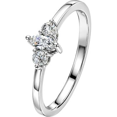 Zlaton Prsten bílé zlato s diamanty N19062603422