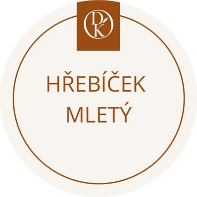 Davídkovo koření Etiketa Hřebíček mletý béžová průměr 4,5 cm 1 ks