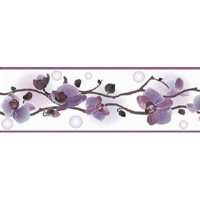 Samolepící bordura B83-13-14, rozměr 5 m x 8,3 cm, orchidej světle fialová, IMPOL TRADE