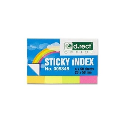 Samolepicí neonové záložky - 20 x 50 mm, 4 x 50 listů