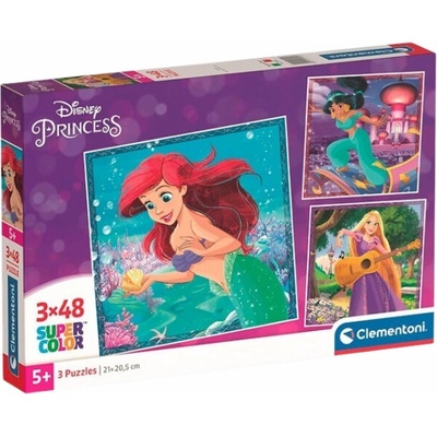 Clementoni čtvercové Disney Princess 3x48 dílků
