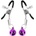 X Fun Щипки за зърна с топче "purple bead" Регулируеми