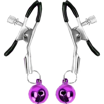 X Fun Щипки за зърна с топче "purple bead" Регулируеми