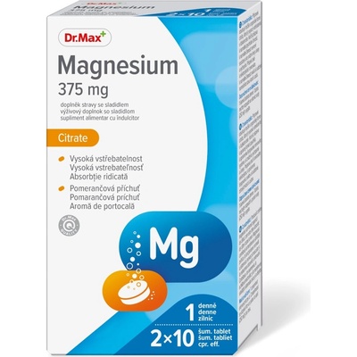 Dr. Max Magnesium Citrate 375 mg 2 x 10 šumivých tablet