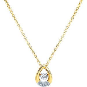 SAVICKI Колие с капка, злато 585, бял диамант 0.11К, 42 см