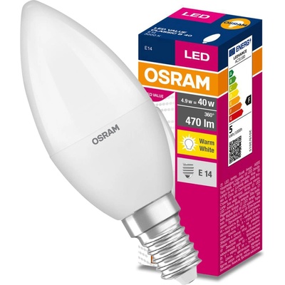 Osram LED žiarovka E14 4,9W 470lm 3000K VALUE
